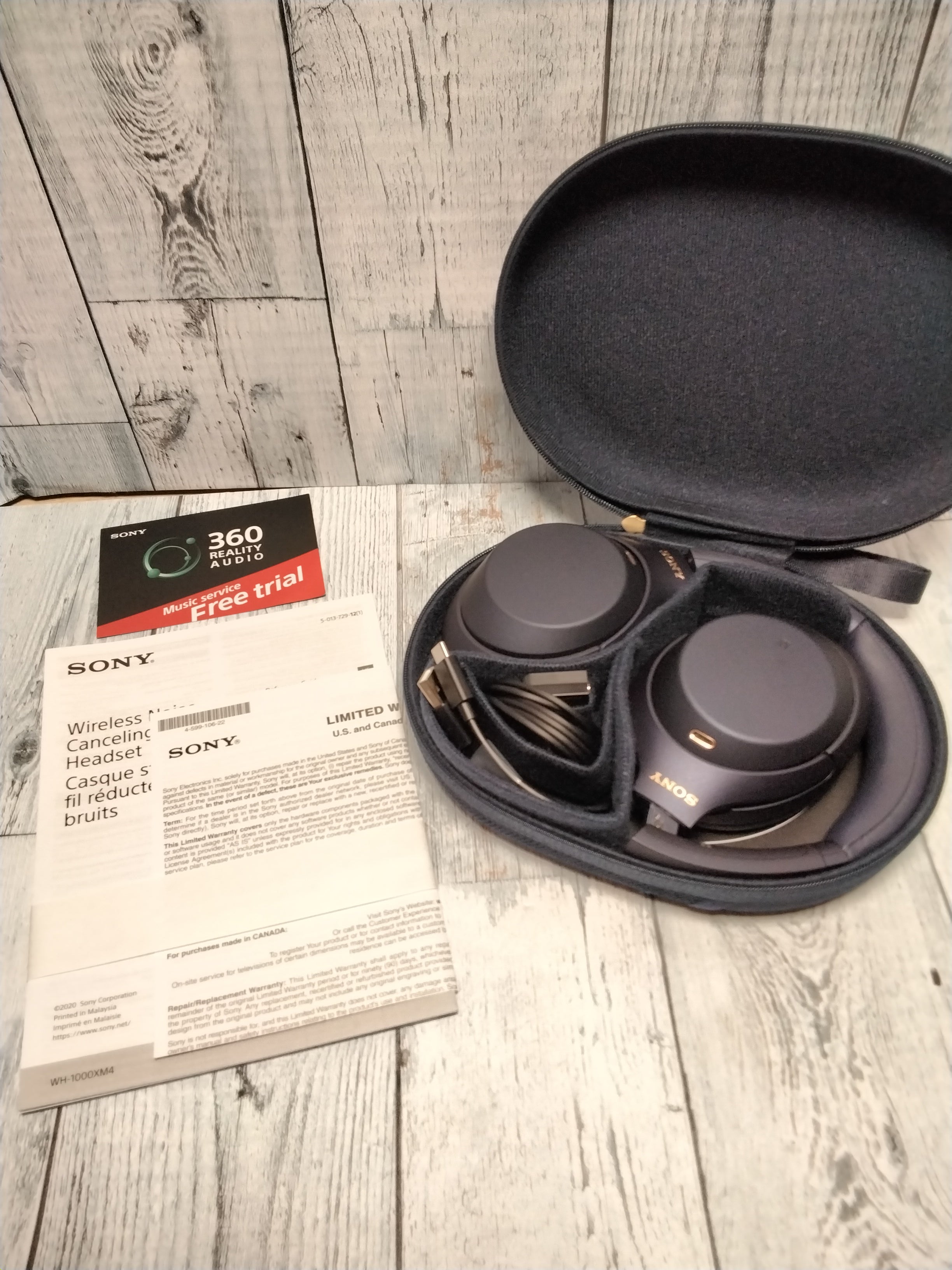 Sony WH-1000XM4 Wireless Premium Noise Canceling Headphones, Midnight Blue (7777861075182)